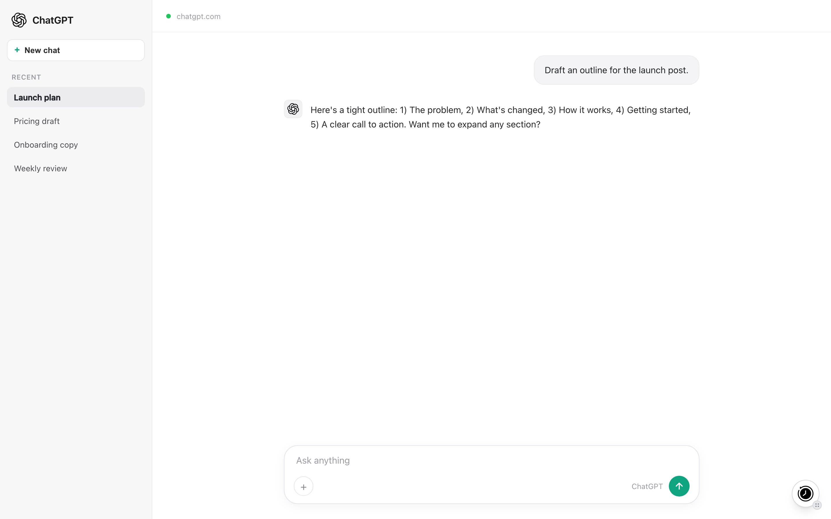 MemoryPlugin floating button on ChatGPT (chatgpt.com)