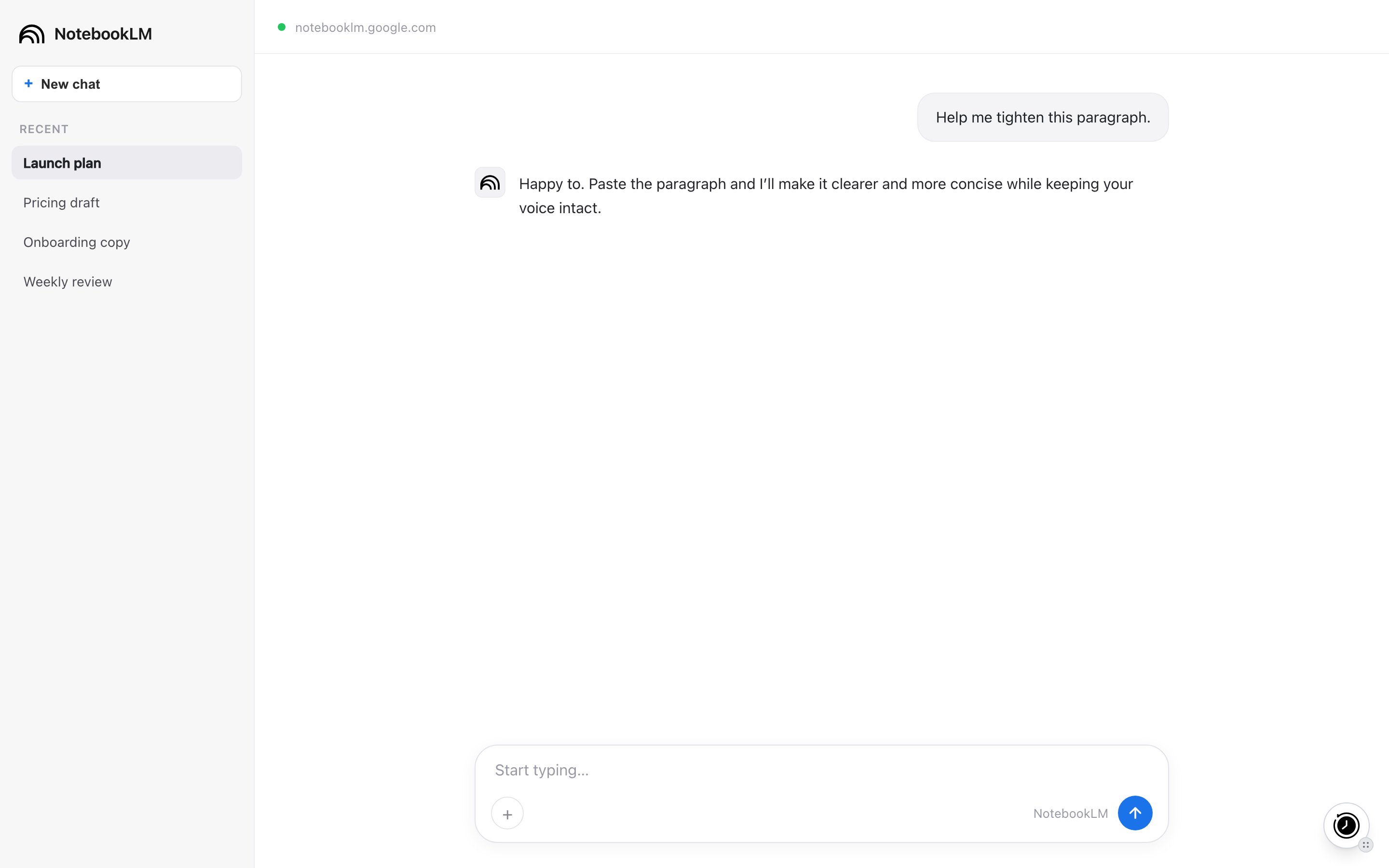 MemoryPlugin floating button on NotebookLM (notebooklm.google.com)