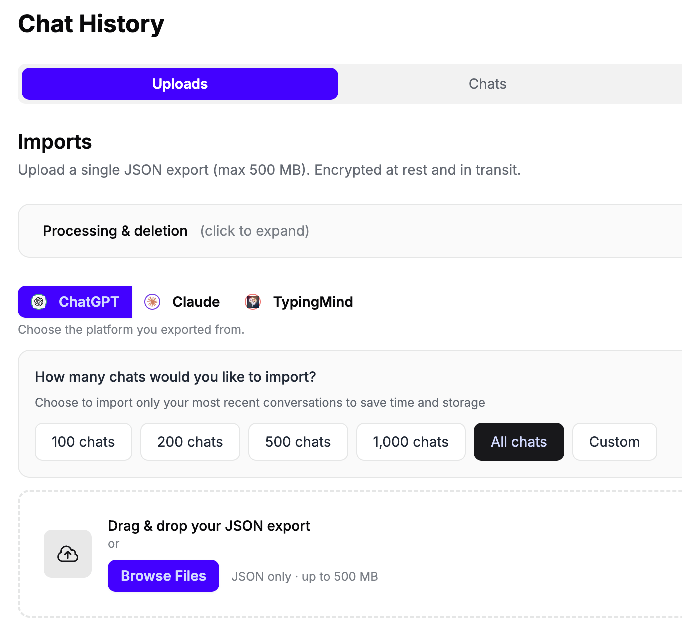 Uploads Tab Overview