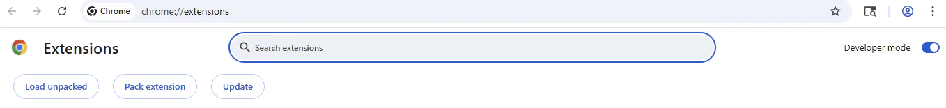 Toggle Developer Mode in Chrome