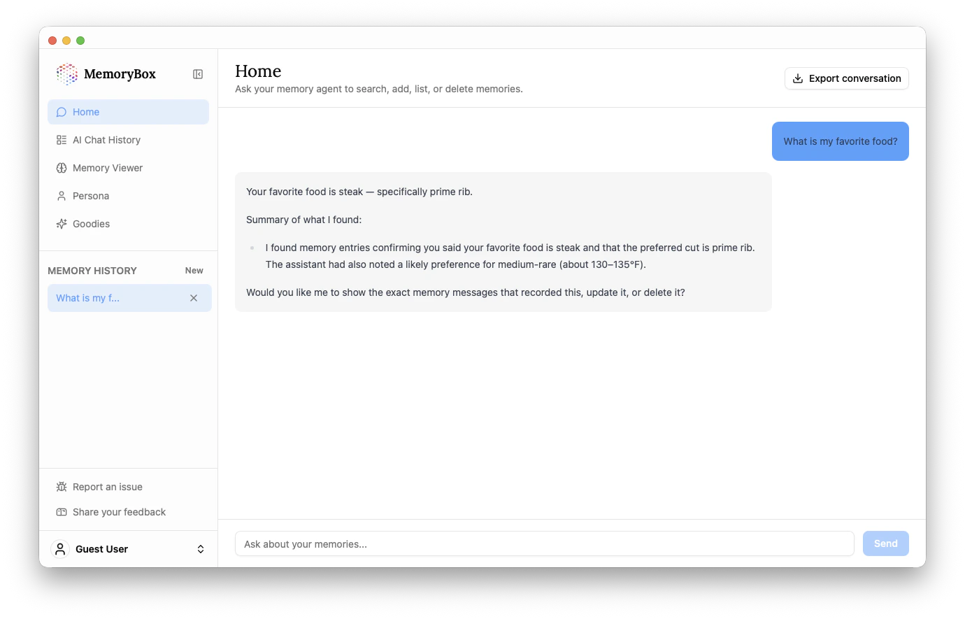 MemoryBox Home Interface
