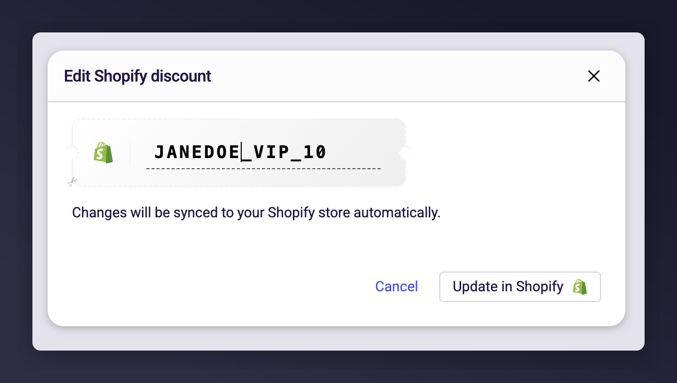 Discount code validation showing error when code already exists in Shopify