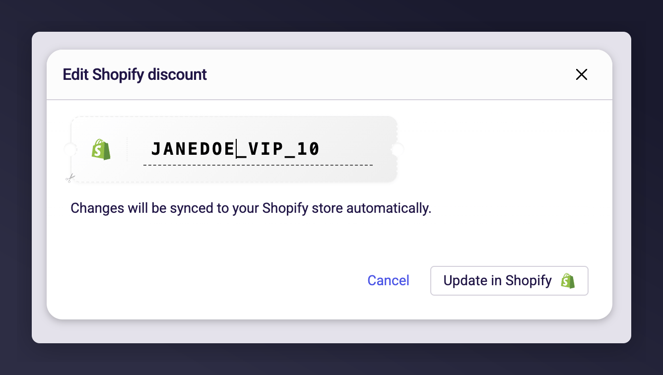 Discount code validation showing error when code already exists in Shopify