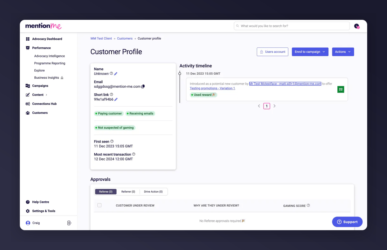Account refresh to see updated status