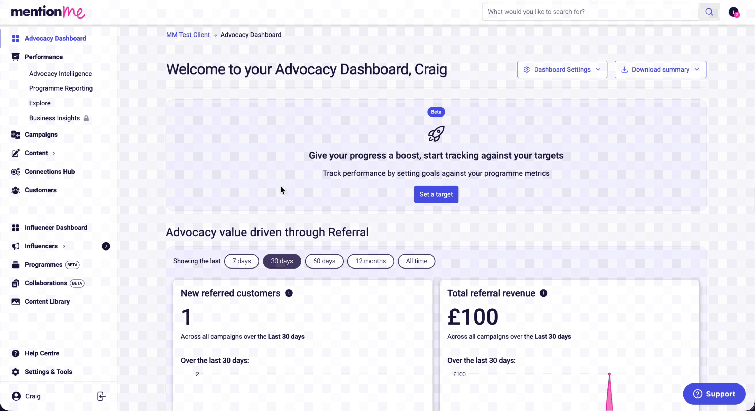 Steps to view the reward validity period in the Mention Me platform