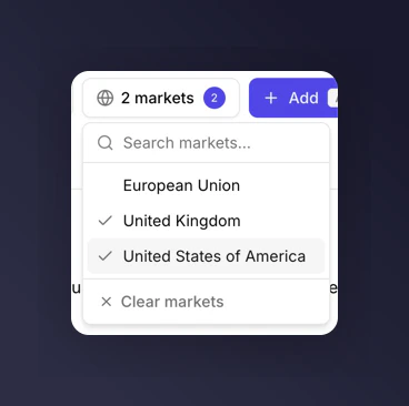 Market multi-select