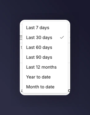 Time period dropdown