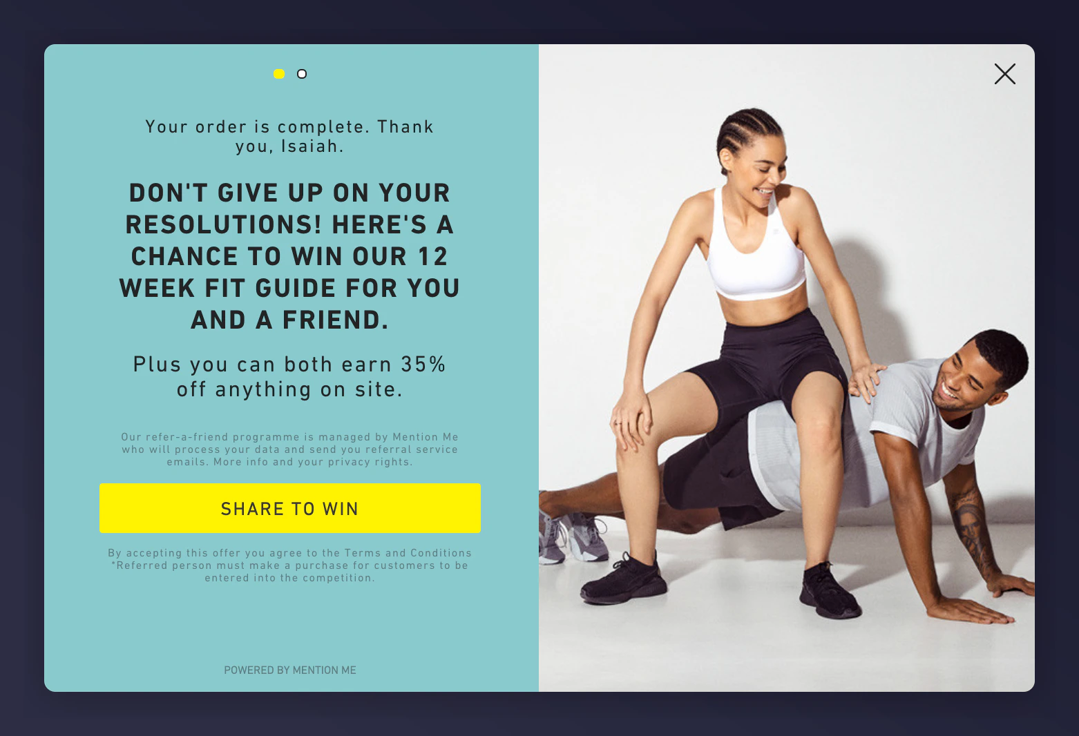 Example time-limited referral offer with enhanced reward