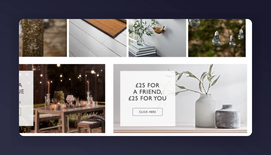 Homepage referral promotion example