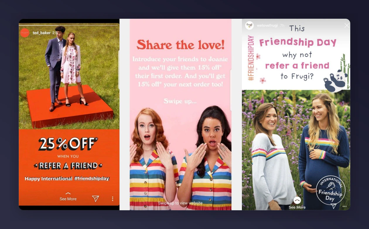 Social media referral promotion example