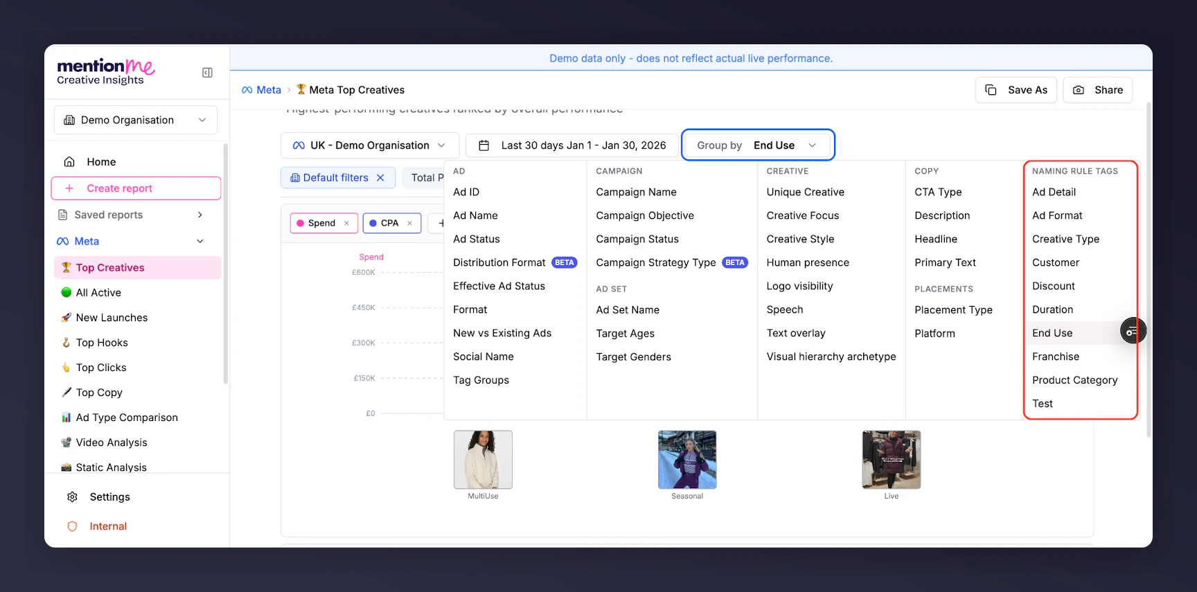 Group by dropdown with Naming Rule Tags