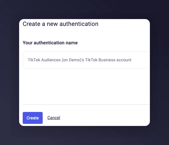 Naming the TikTok authentication