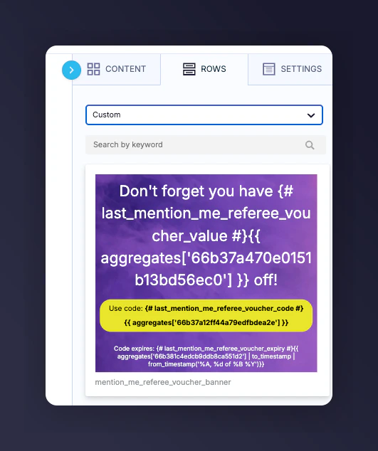 Adding a custom banner row in Bloomreach email design
