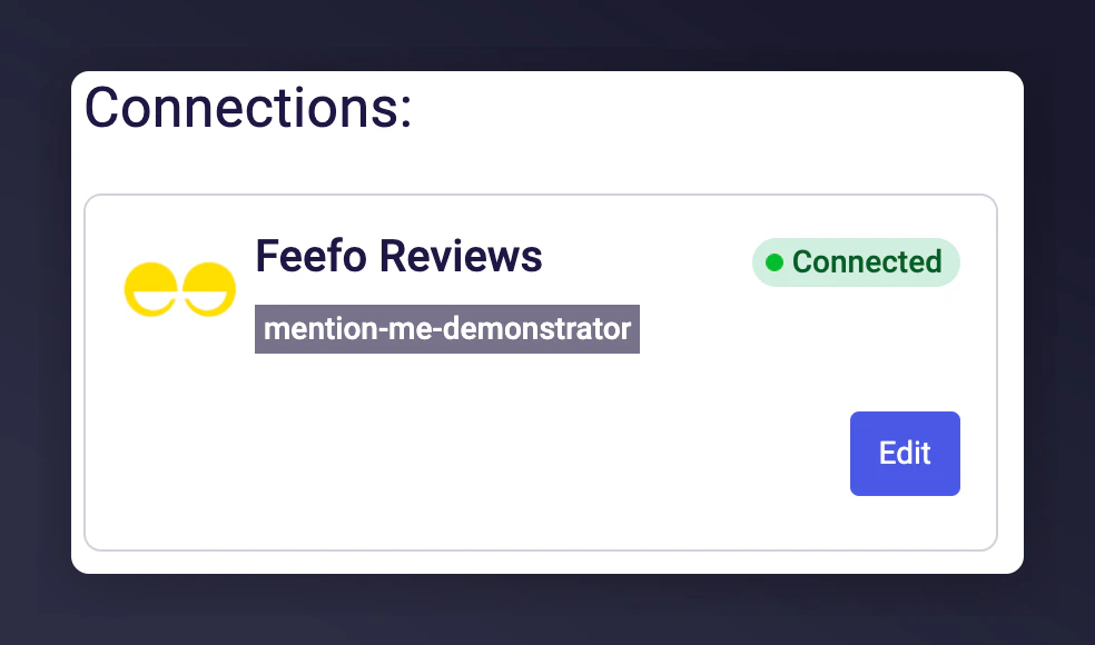 Feefo integration setup complete