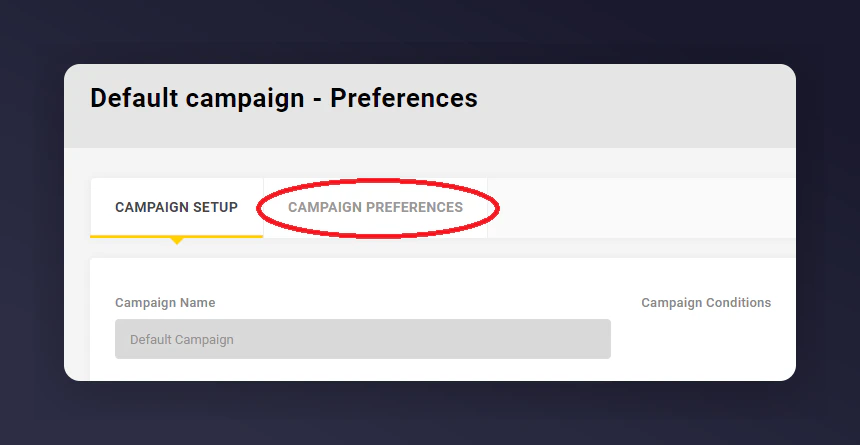 Campaign Preferences section in Feefo