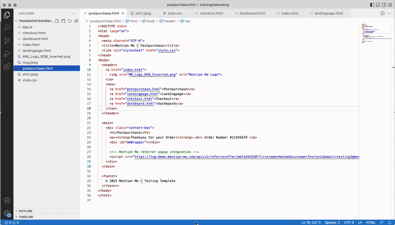 Switching from DEMO to LIVE Mention Me tags