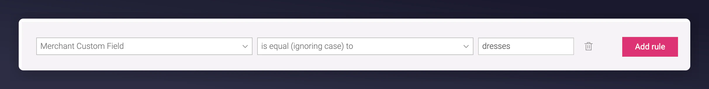 Custom field parameter for product category targeting