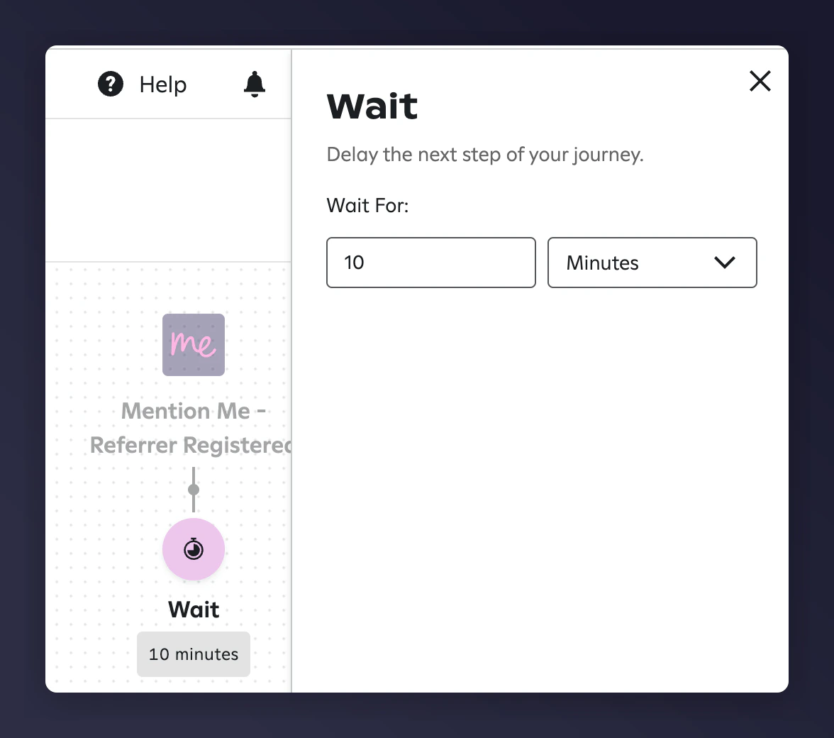 Wait time configuration in Attentive journey