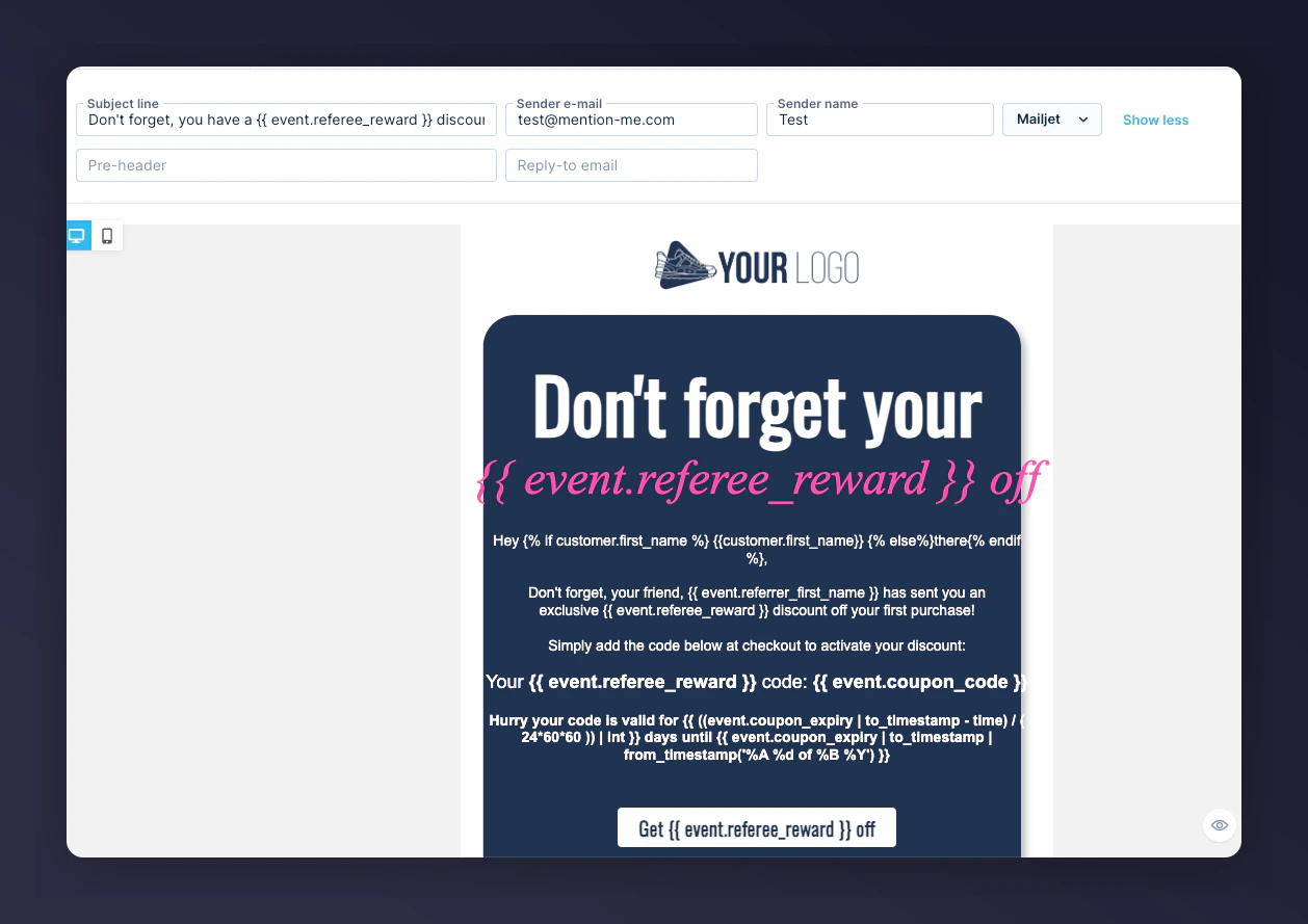 Referee coupon reminder email 2 preview