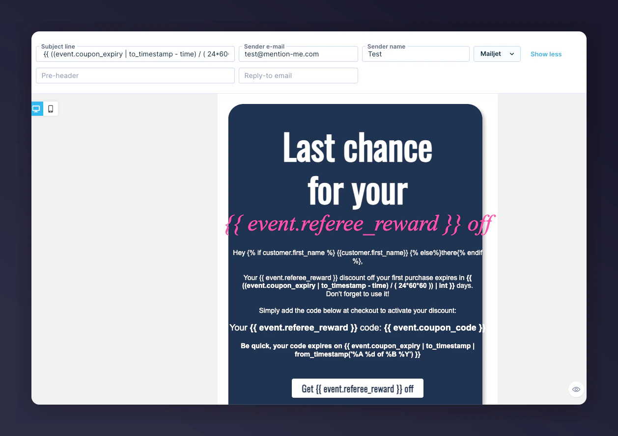 Referee coupon reminder email 3 preview