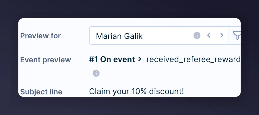 Selecting test contact for referee email