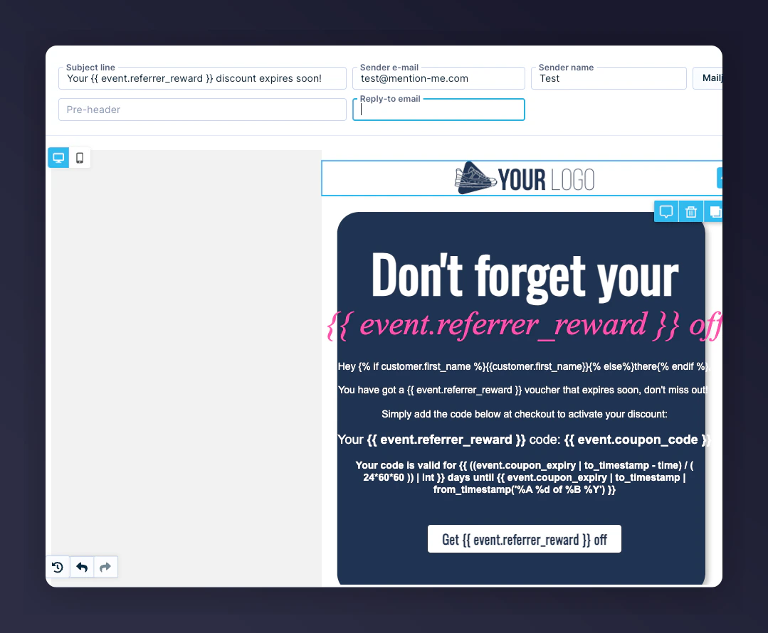 Referrer coupon reminder email 2 preview