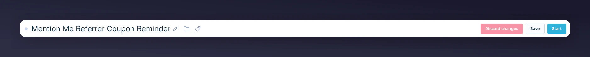 Start button to activate referrer scenario