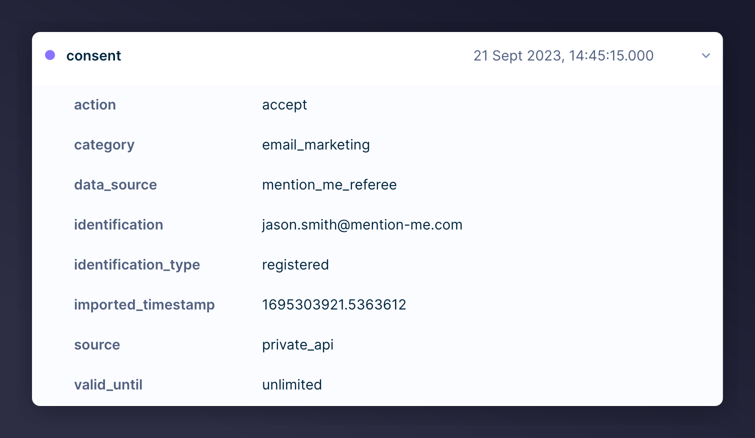 Consent tracking event in Bloomreach