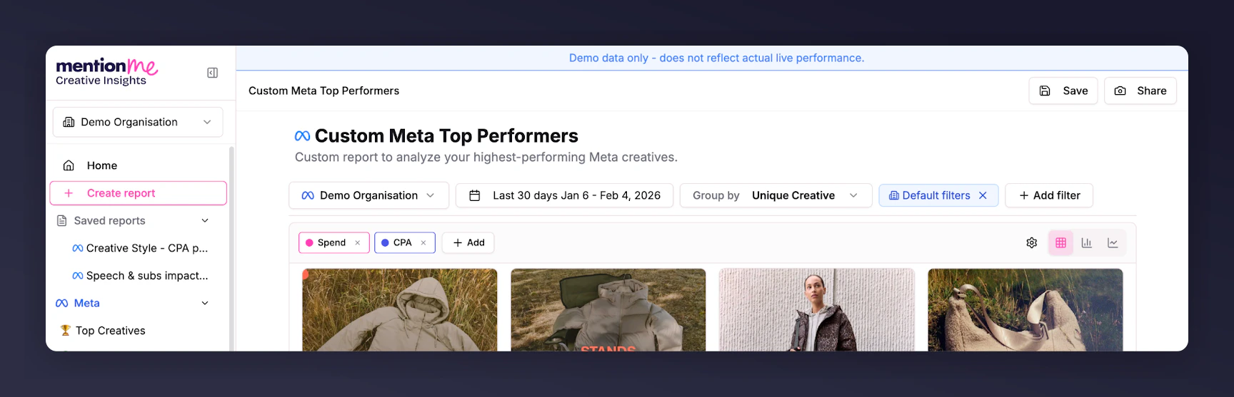 Top Performers report interface