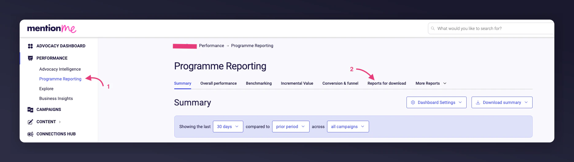 Reports for Download page