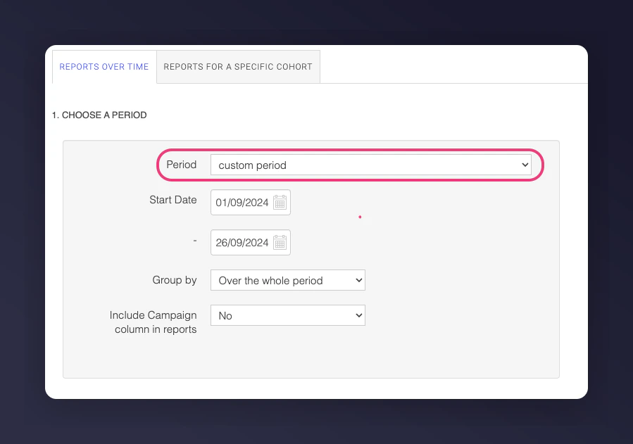 Period selector