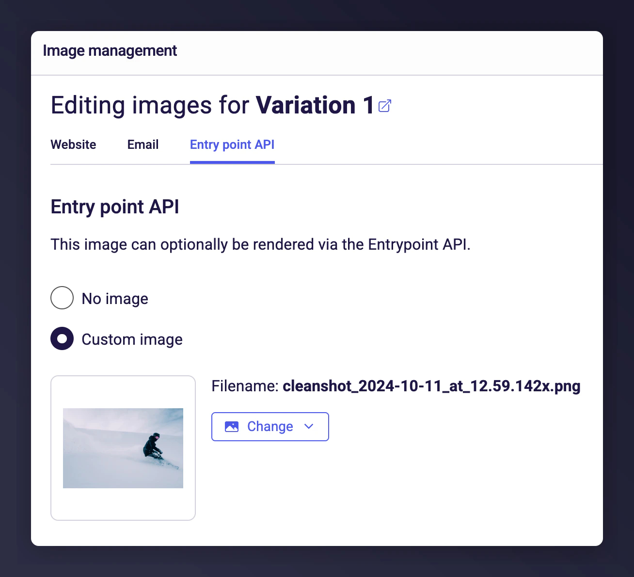 Mention Me Image Manager for EntryPoint API images