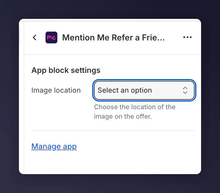 Image position options for referrer journey block