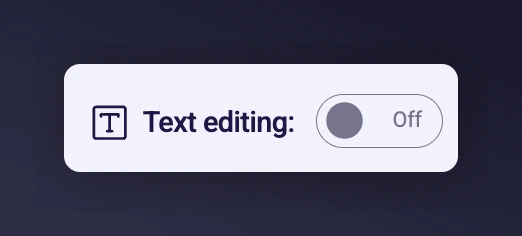 Text editing mode toggle in Mention Me platform