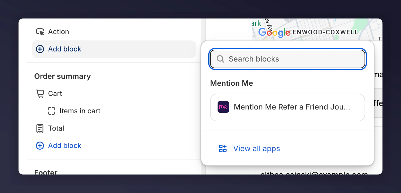 Adding Mention Me Refer a Friend Journey to Main section