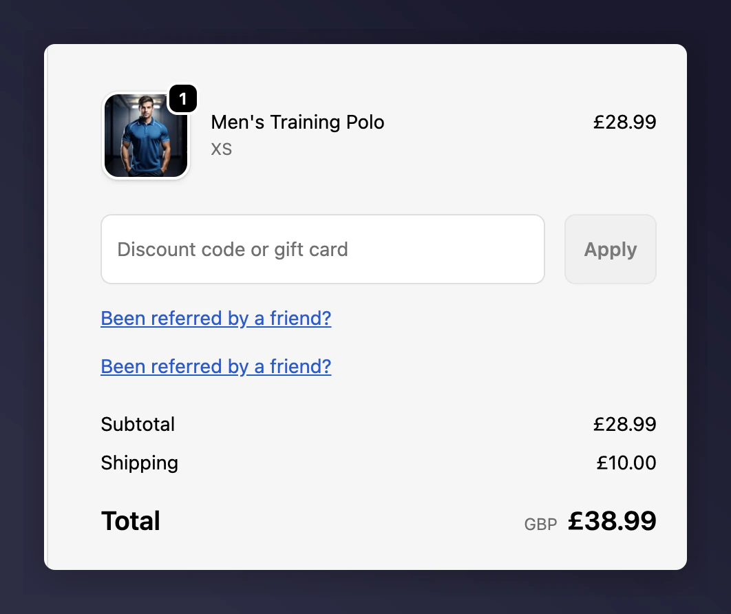 Two Mention Me blocks shown on checkout page