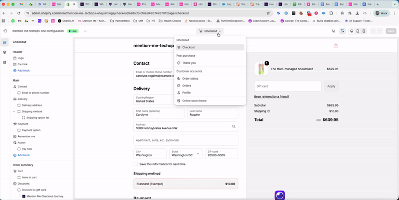 Customising checkout colours in Shopify settings