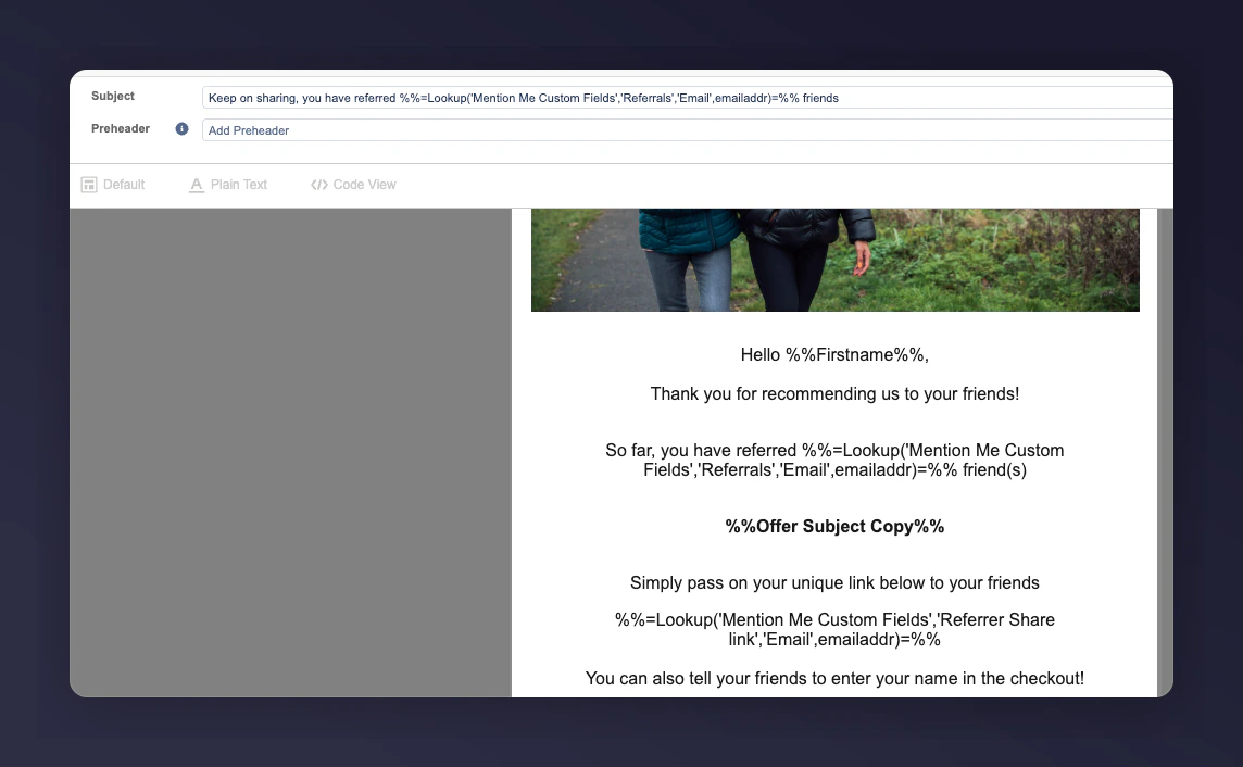 Share again example reminder email 1