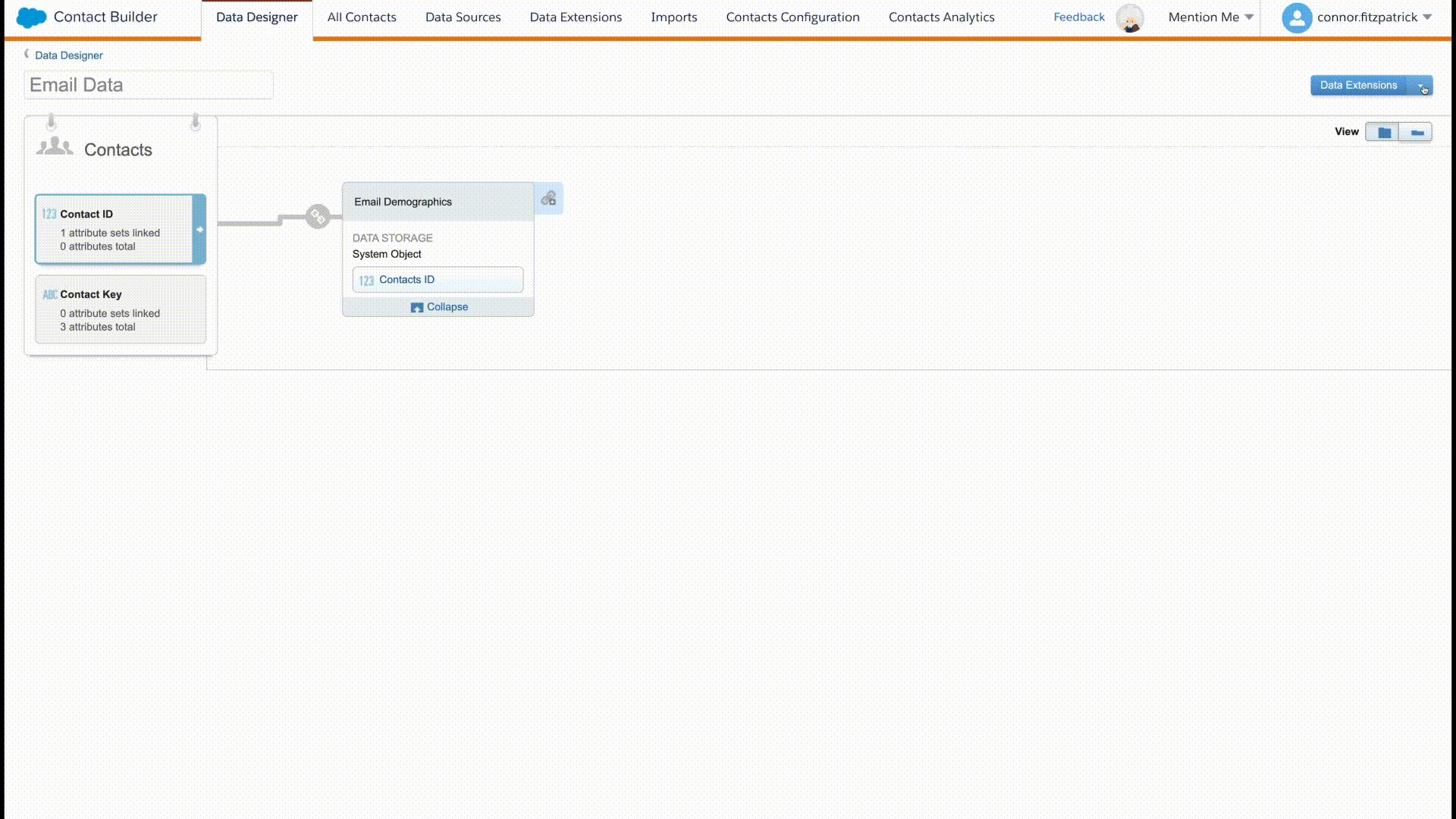 Saving the data extension link in SFMC