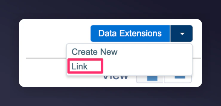 Link Data Extension button in Contact Builder