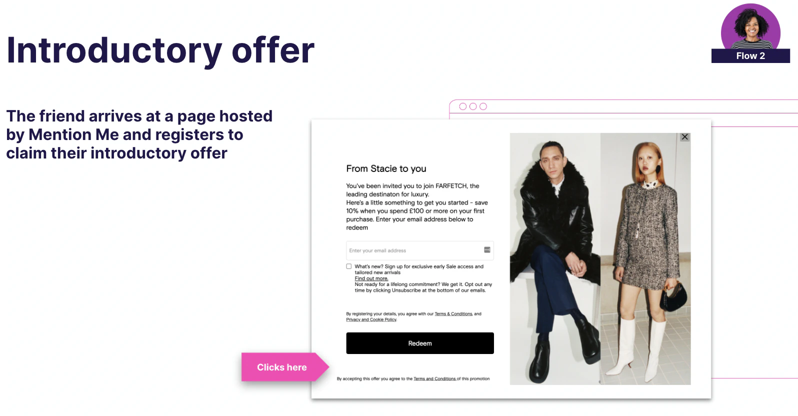 The friend registers for the introductory offer