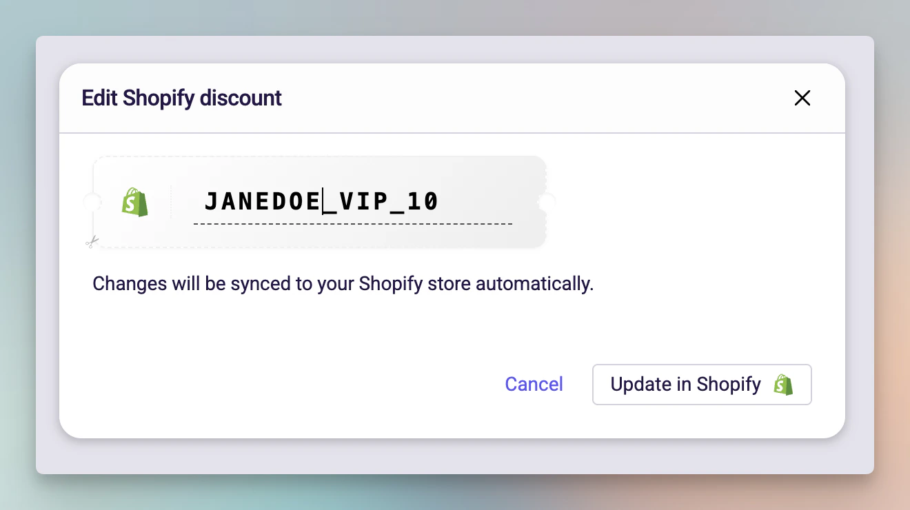 Discount code validation showing error when code already exists in Shopify