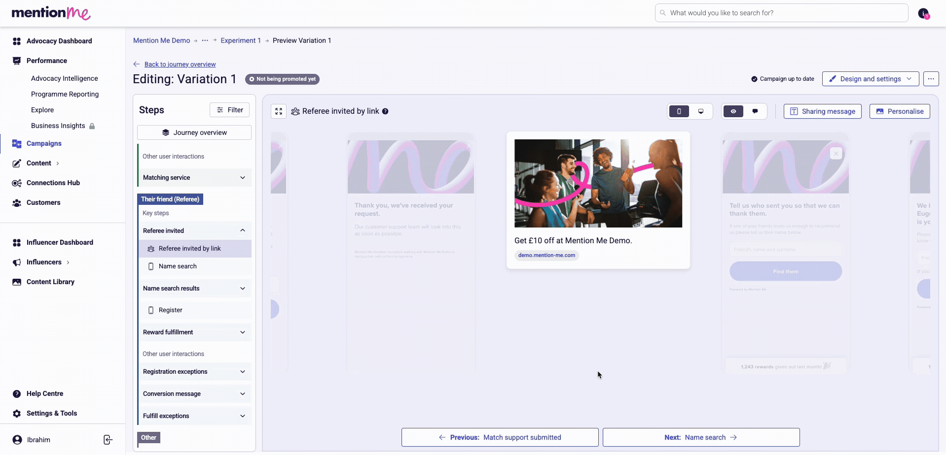 Editing share title and body copy with dynamic content