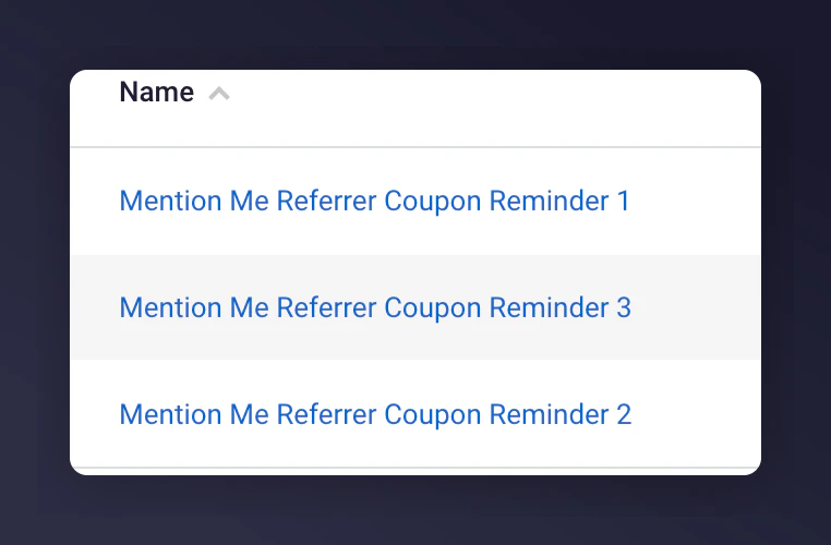 Referrer pre-configured triggered emails