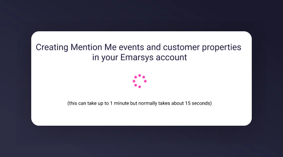 Connect button to finalise Emarsys integration