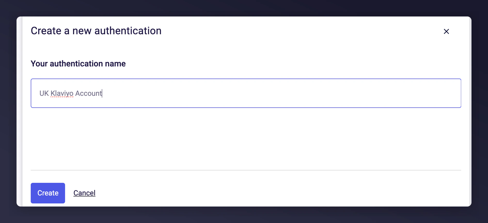 Mention Me authentication name input field