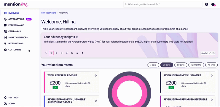 Animated GIF showing how to find a customer and open the Claim Reward email