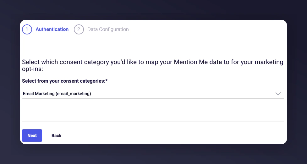 Selecting Consent Category for opt-ins