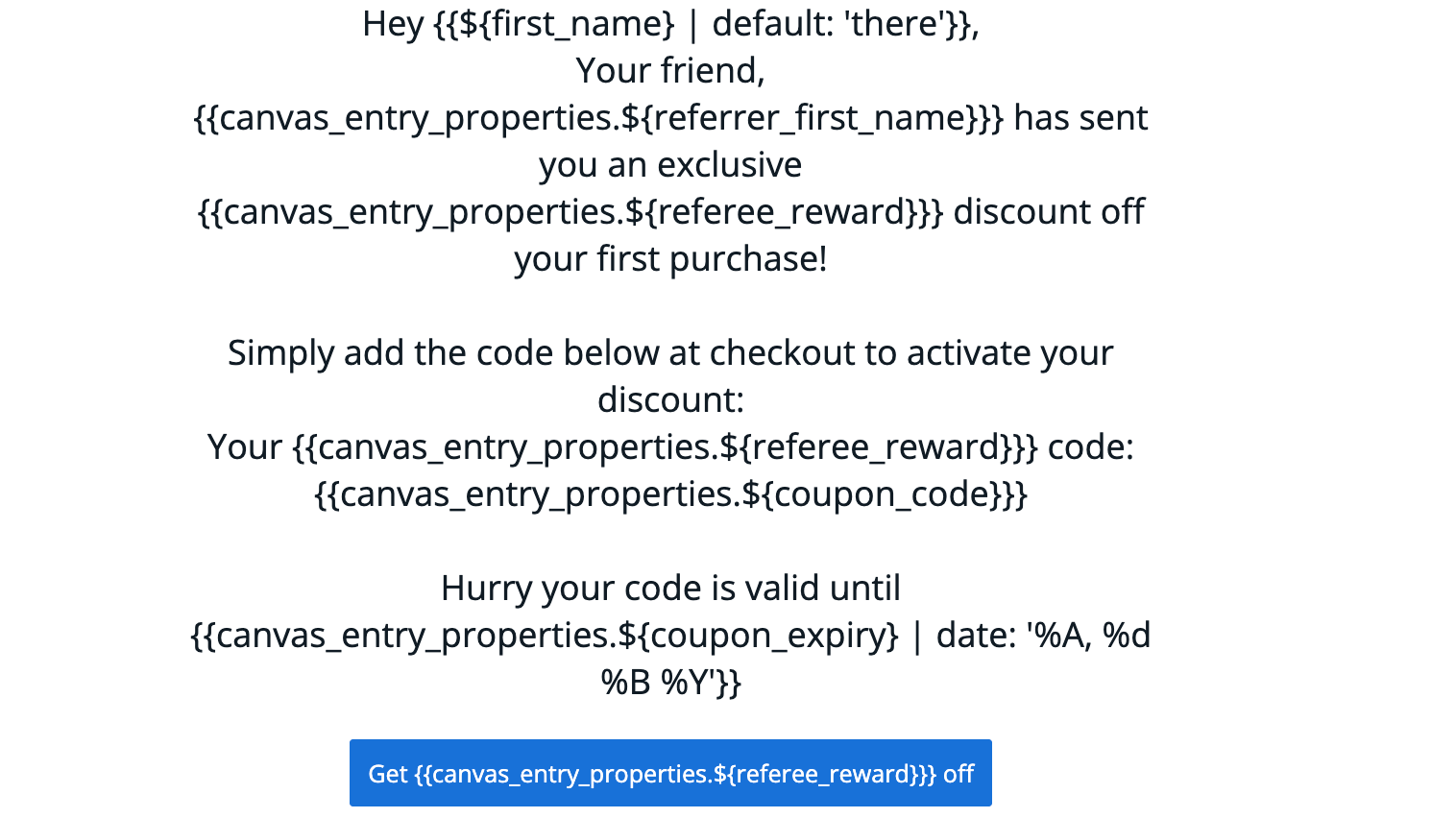 Referee coupon reminder email template example 1