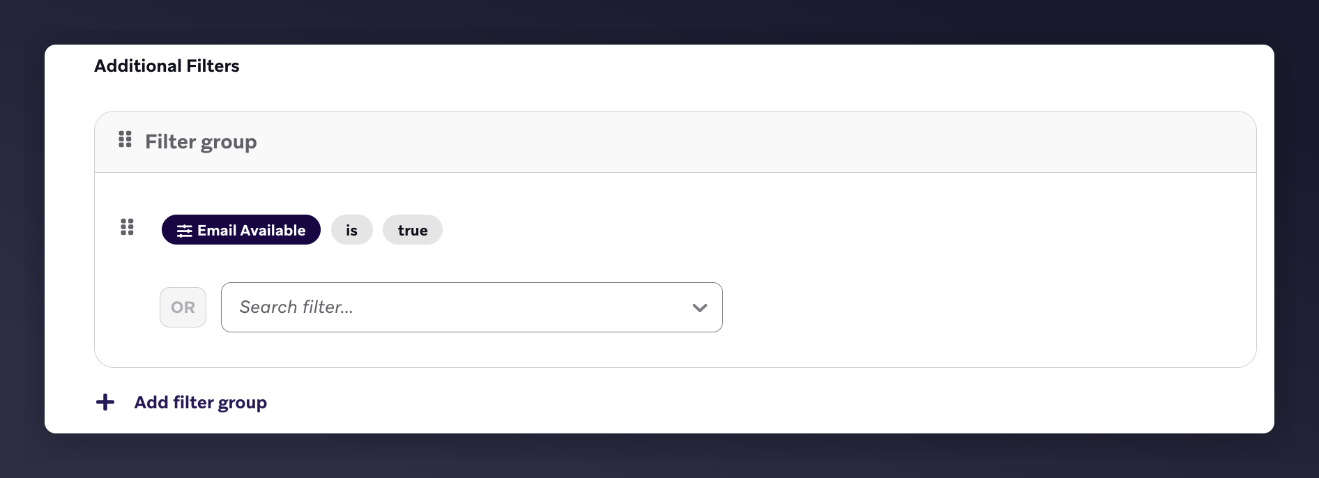 Braze target audience with email available filter